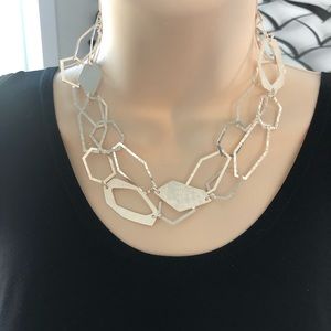 Silpada .925 Sterling Long Geometric Link Necklace
